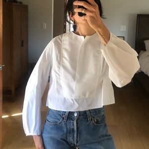 Khaite 3/4 sleeve white top